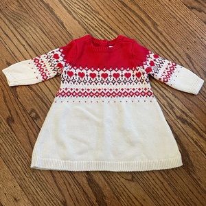 Valentines ❤️ Baby Gap Knit Heart Sweater Dress
